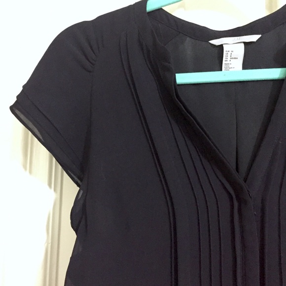Navy Chiffon Dress - Picture 3 of 5